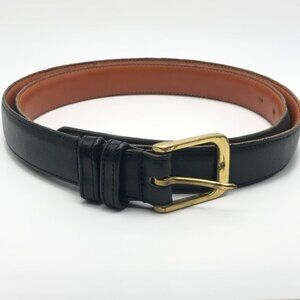 Vintage Coach Black Leather Belt Size 38 Brass Buckle 1 Inch Made in NYC